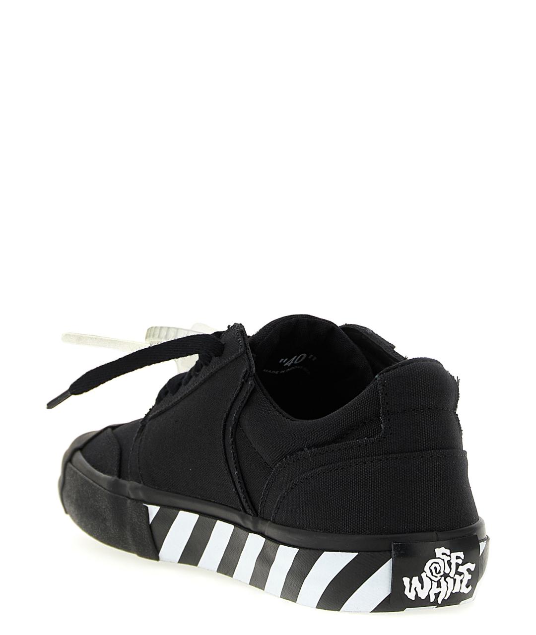 OFF-WHITE Черные текстильные низкие кроссовки / кеды, фото 4