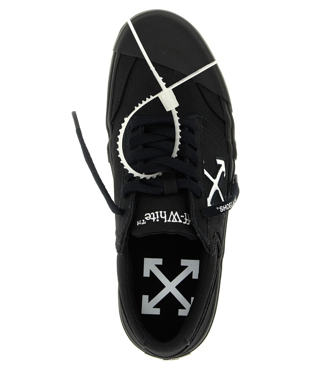 OFF-WHITE Черные текстильные низкие кроссовки / кеды, фото 5