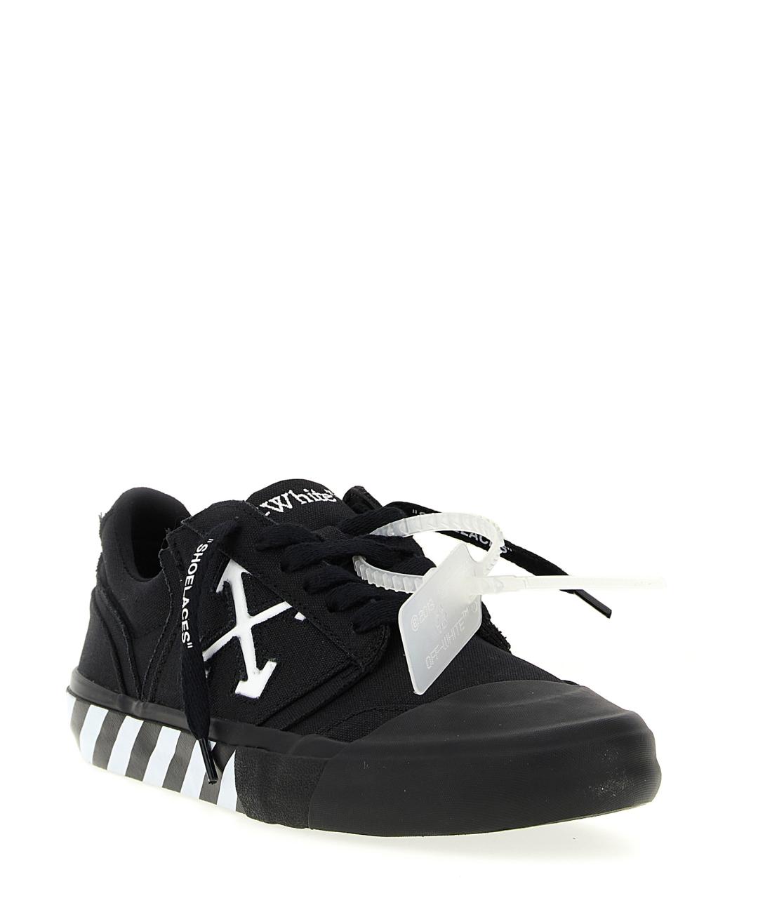 OFF-WHITE Черные текстильные кеды, фото 3