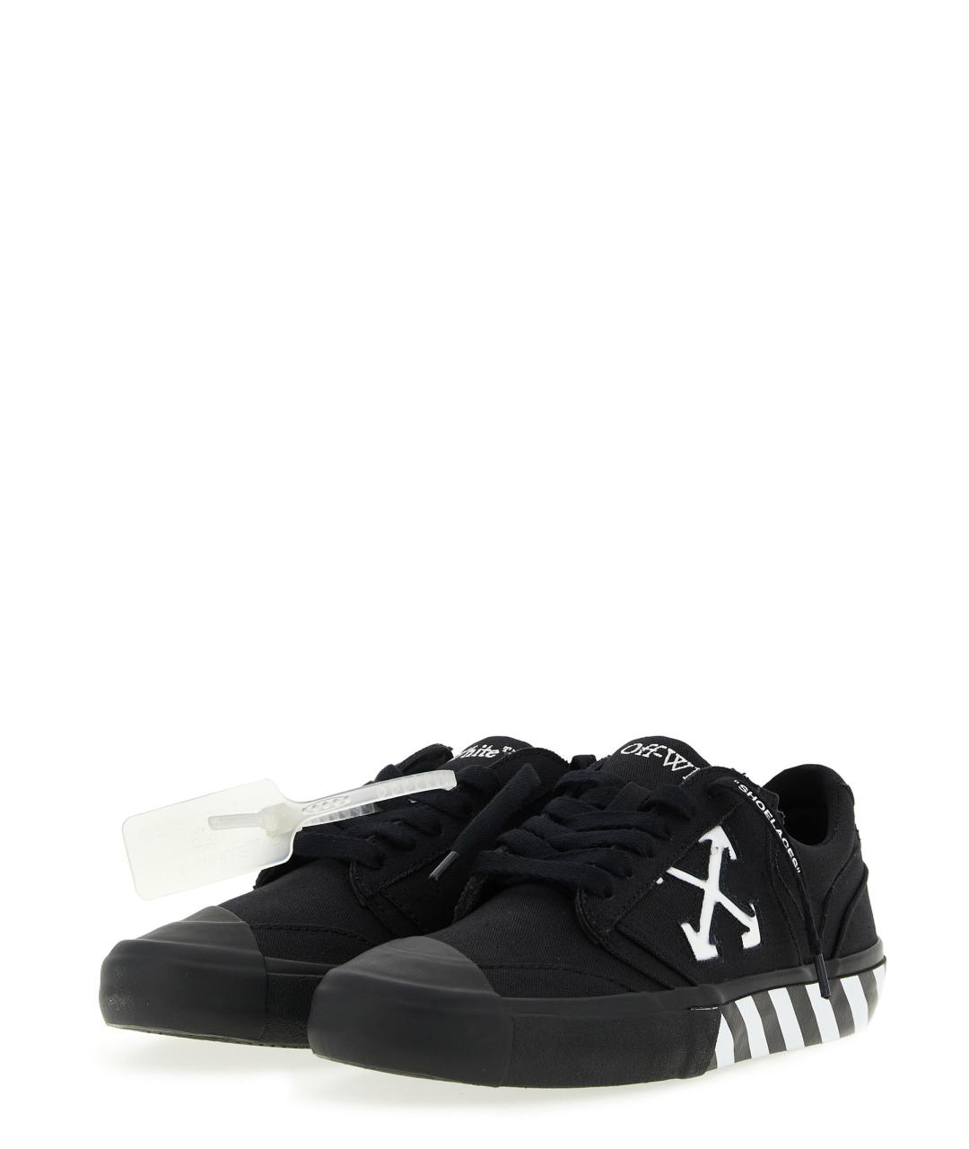 OFF-WHITE Черные текстильные кеды, фото 2