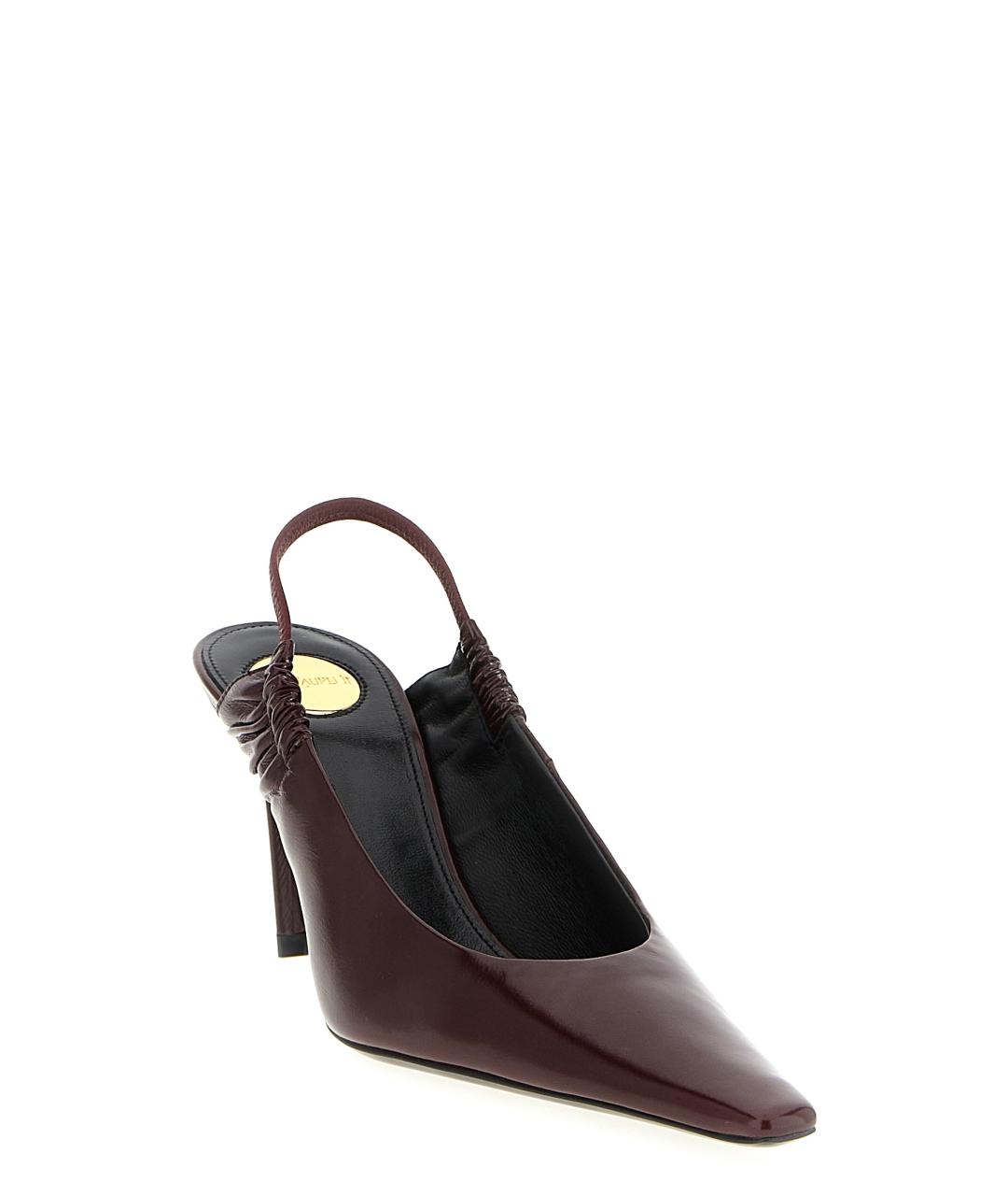 SAINT LAURENT Бордовые кожаные туфли, фото 2