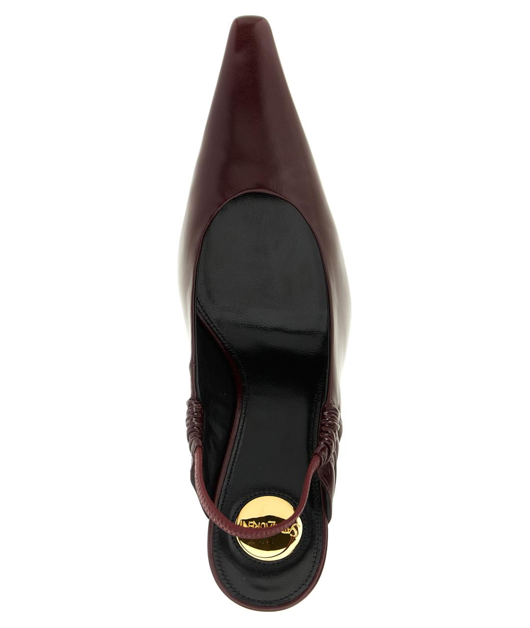 SAINT LAURENT Бордовые кожаные туфли, фото 4