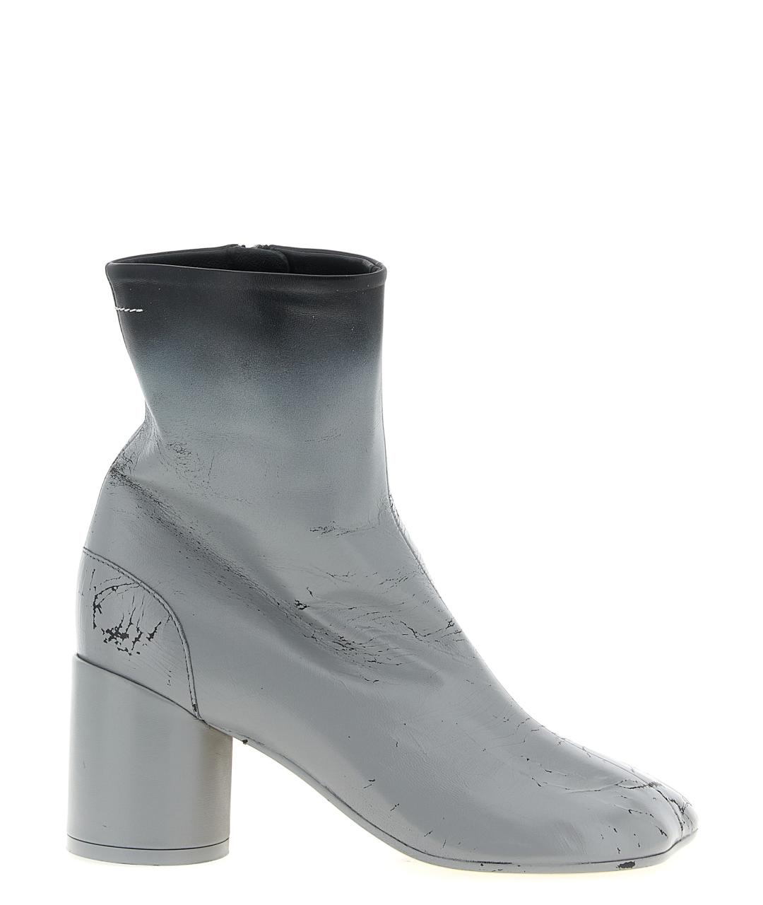 MM6 MAISON MARGIELA Серые кожаные ботильоны, фото 1