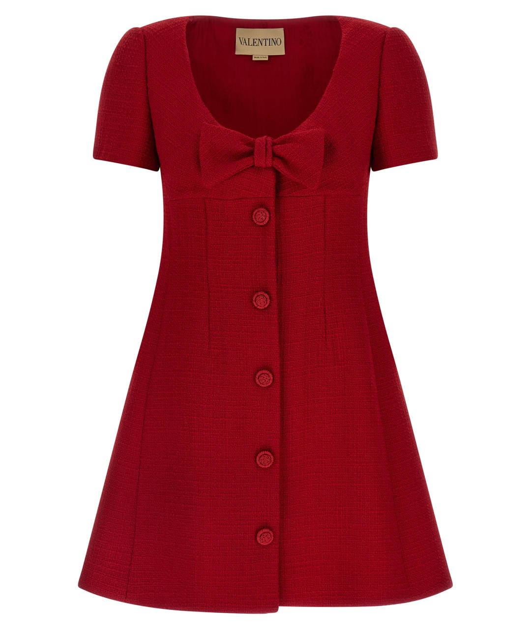VALENTINO Красное шерстяное платье, фото 1