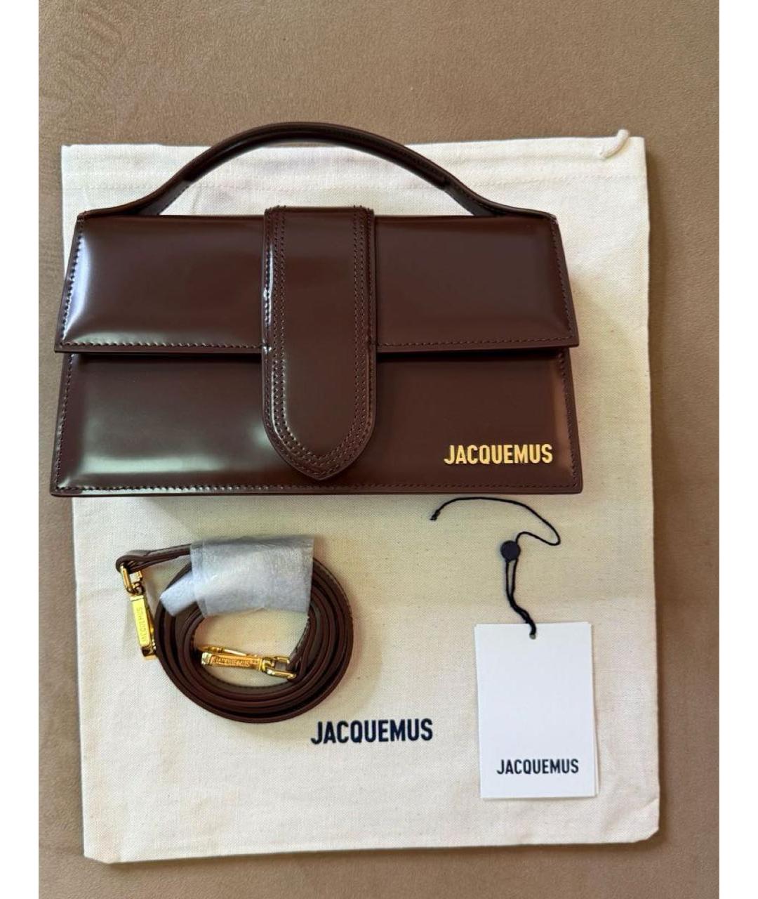 JACQUEMUS Коричневая кожаная сумка тоут, фото 5