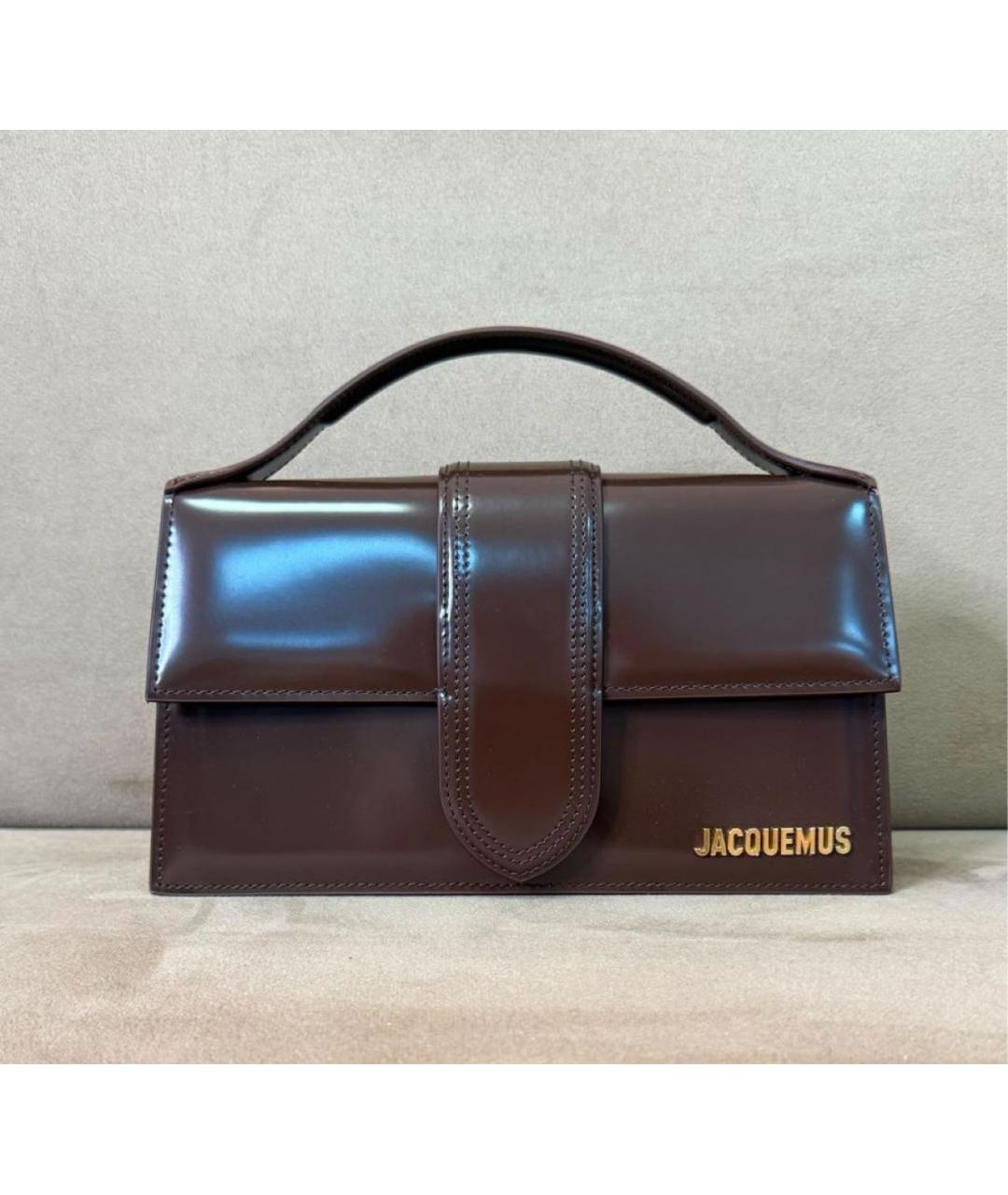 JACQUEMUS Коричневая кожаная сумка тоут, фото 7