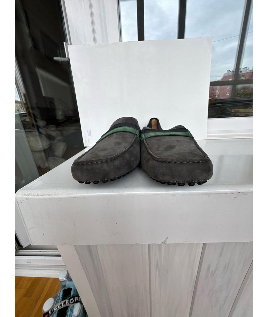 TOD'S Серые нубуковые мокасины, фото 2