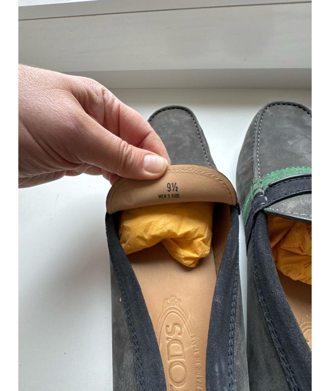 TOD'S Серые нубуковые мокасины, фото 4
