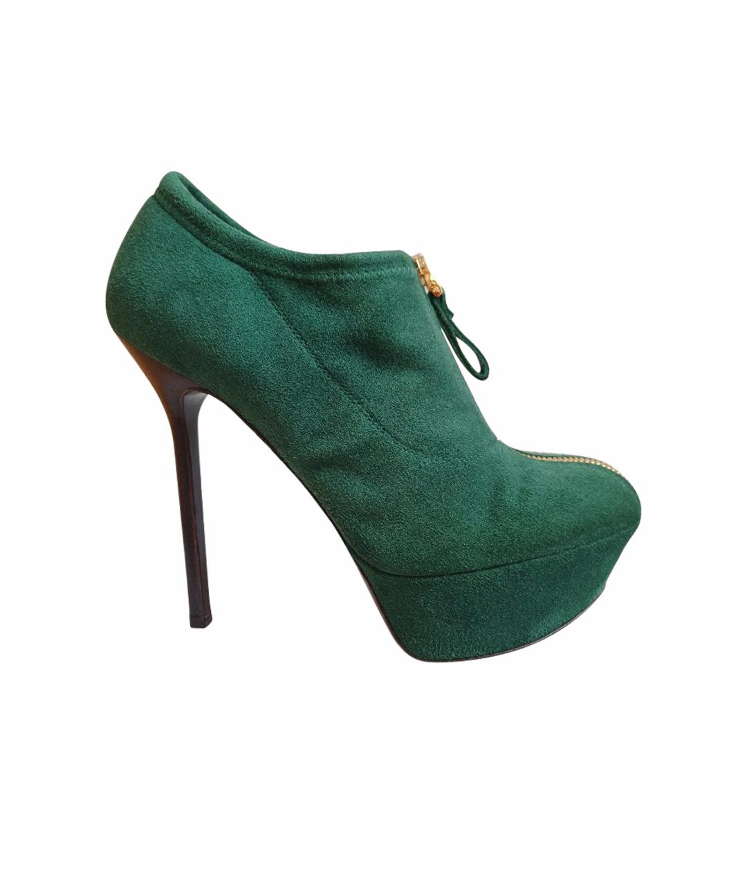 SERGIO ROSSI Зеленые замшевые ботильоны, фото 1