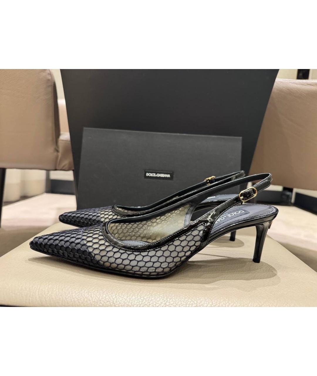 DOLCE&GABBANA Черные текстильные туфли, фото 8