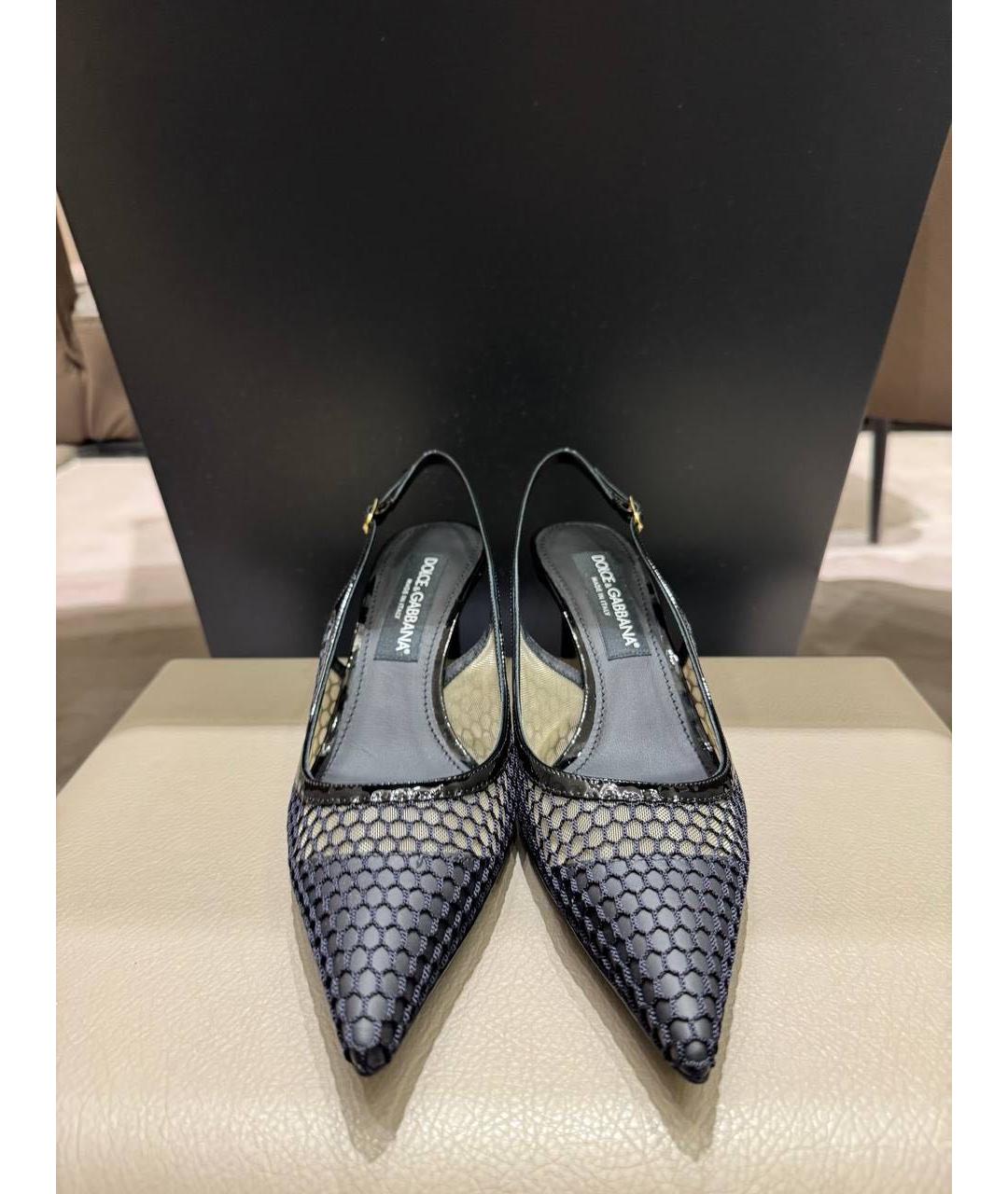 DOLCE&GABBANA Черные текстильные туфли, фото 2