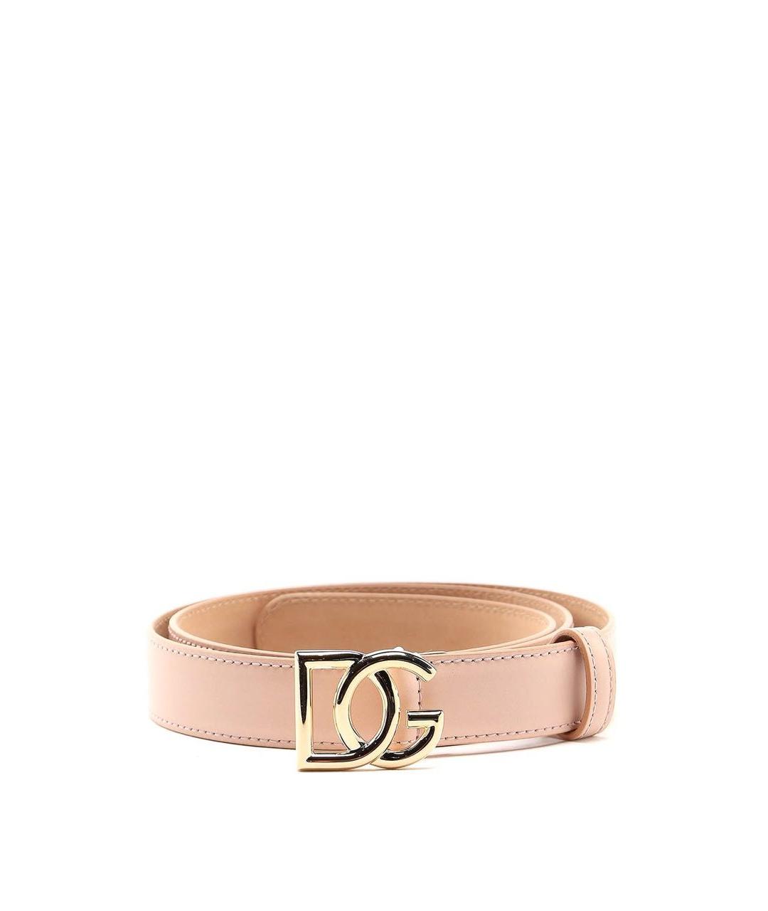 DOLCE&GABBANA Бежевый кожаный ремень, фото 2
