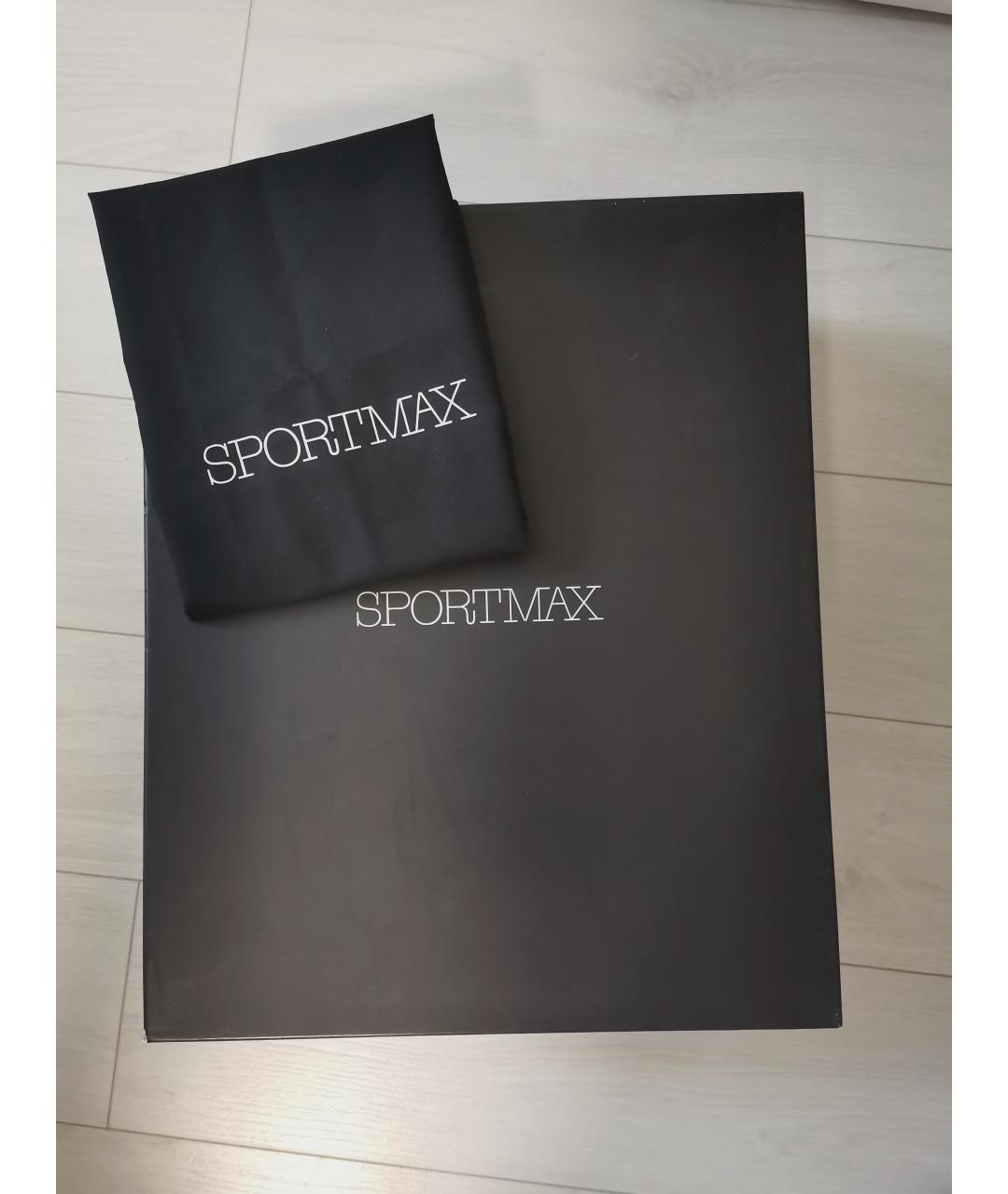 SPORTMAX Черные кожаные ботинки, фото 5
