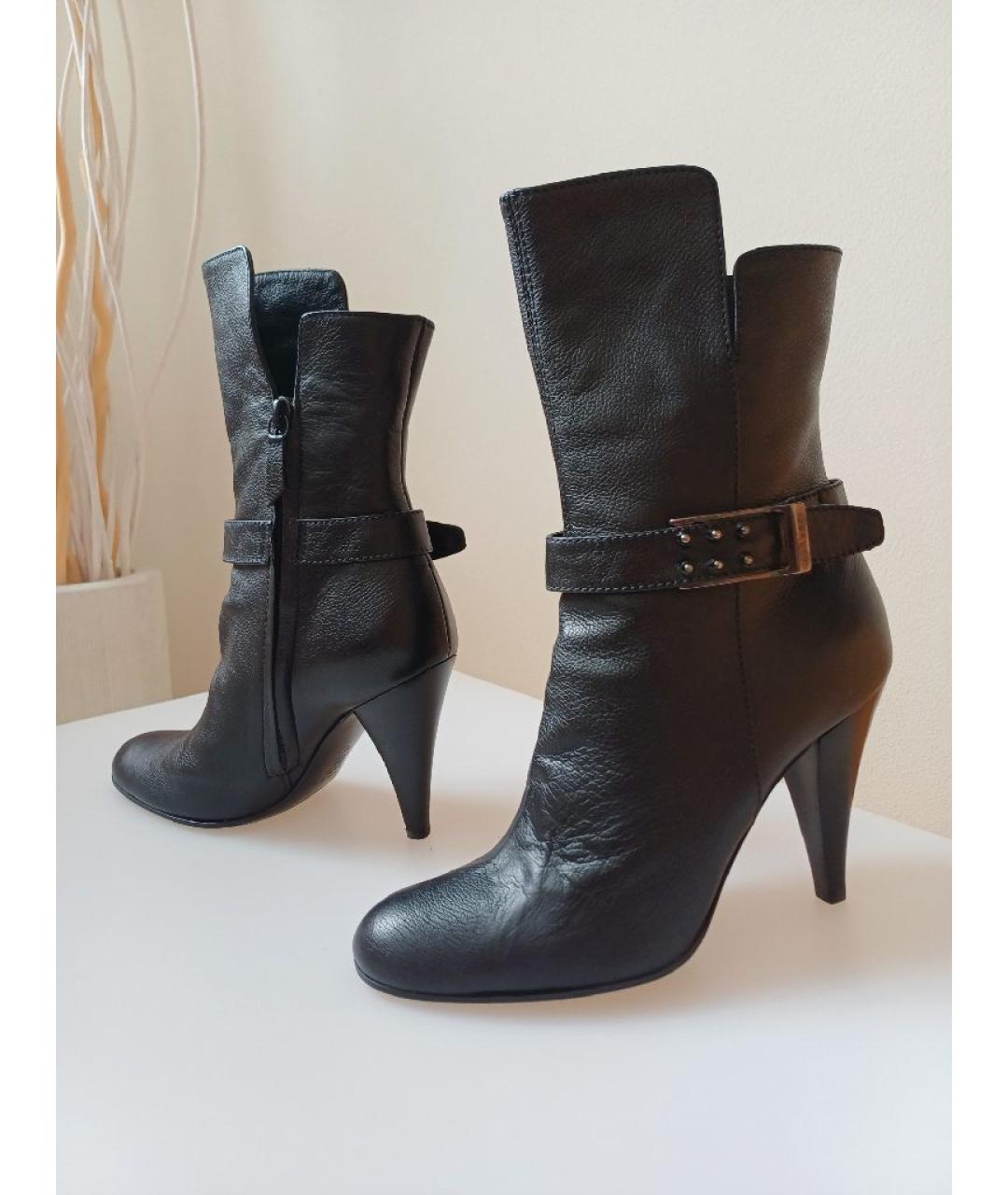 CASADEI Черные кожаные ботильоны, фото 4
