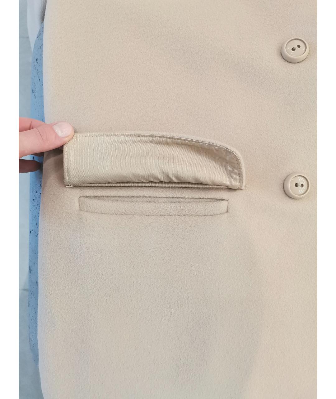 MAX MARA STUDIO Бежевое шерстяное пальто, фото 7