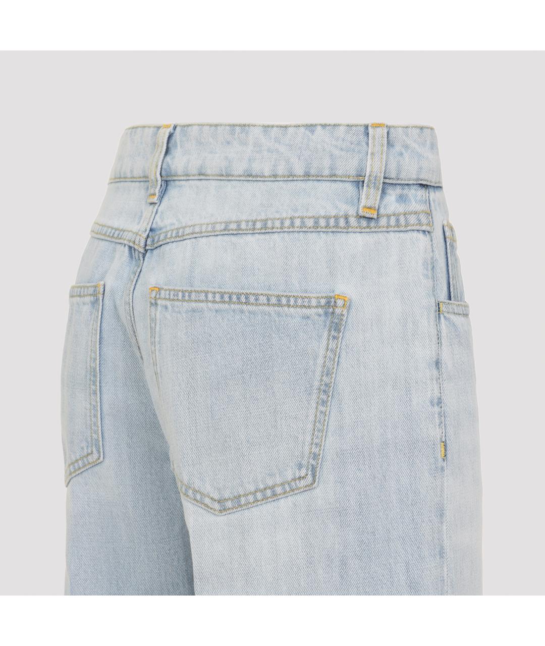 GIAMBATTISTA VALLI Голубые хлопковые прямые джинсы, фото 3