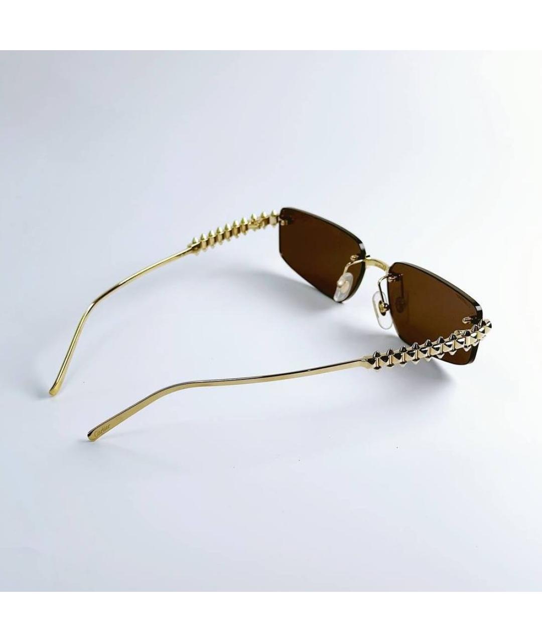 CARTIER Золотые металлические солнцезащитные очки, фото 4