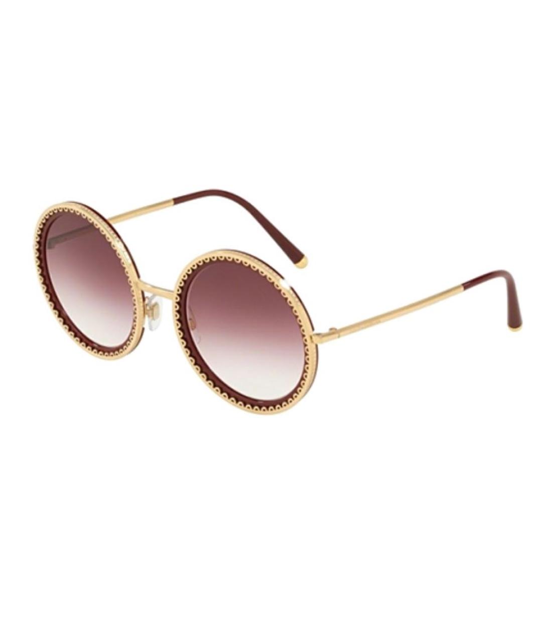 DOLCE&GABBANA Золотые солнцезащитные очки, фото 9