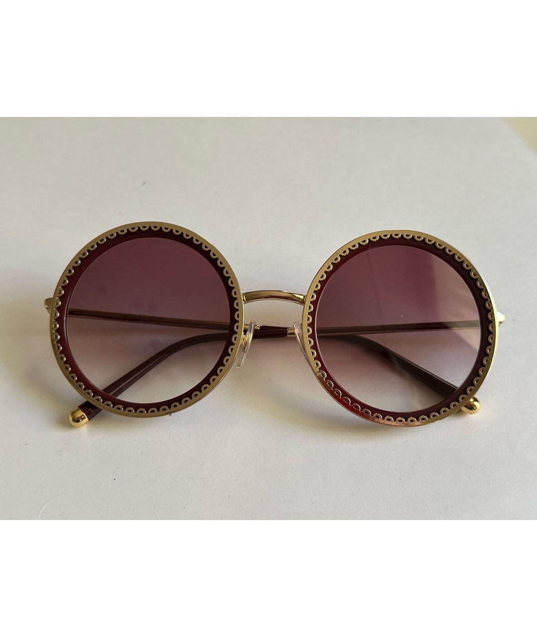 DOLCE&GABBANA Золотые солнцезащитные очки, фото 2