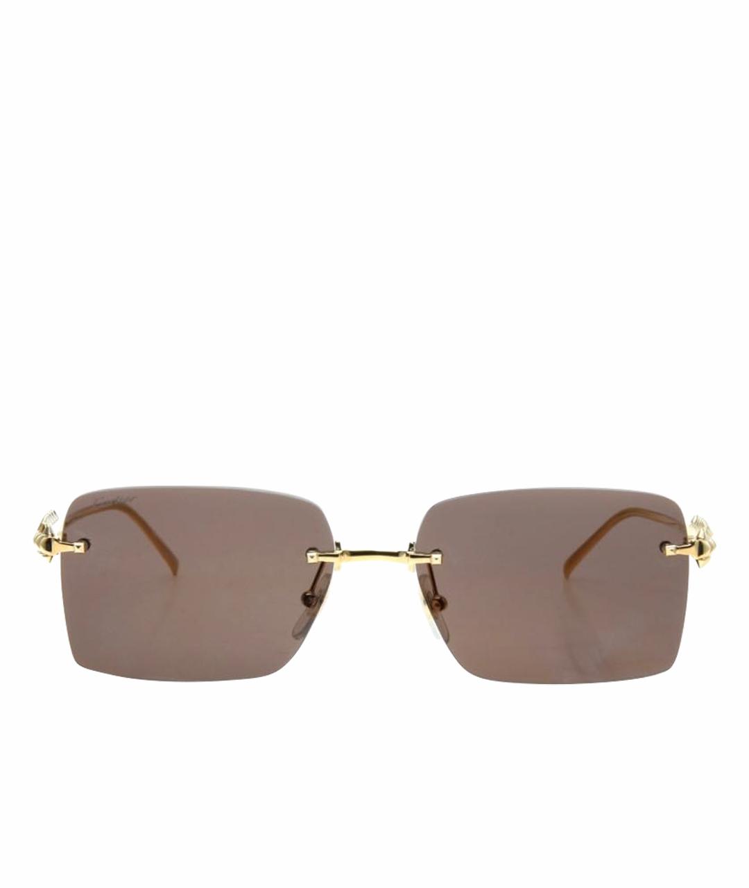 CARTIER Золотые металлические солнцезащитные очки, фото 1