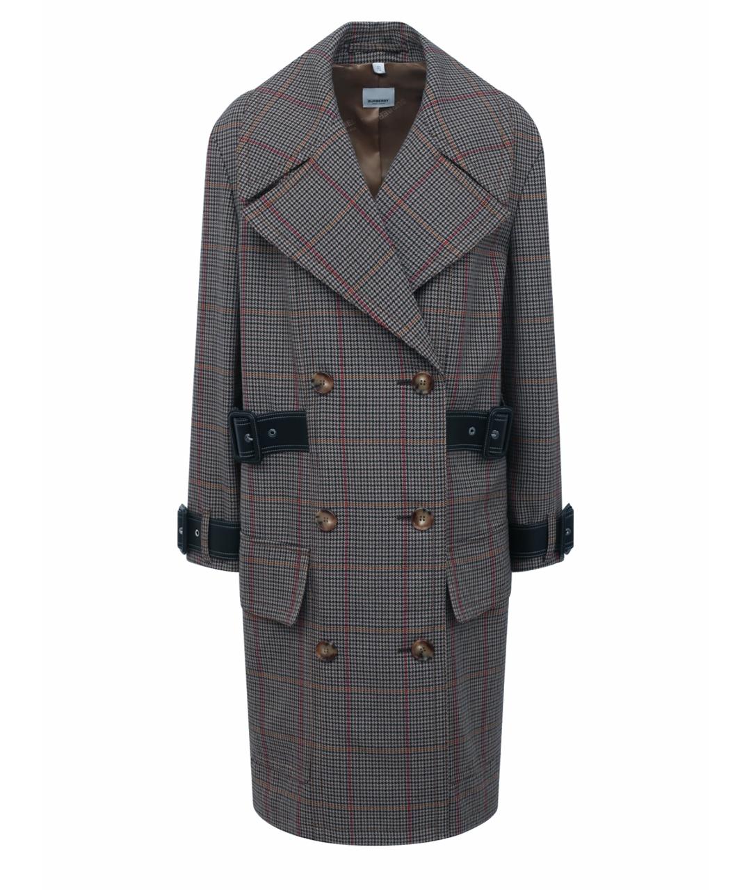BURBERRY Коричневое шерстяное пальто, фото 1