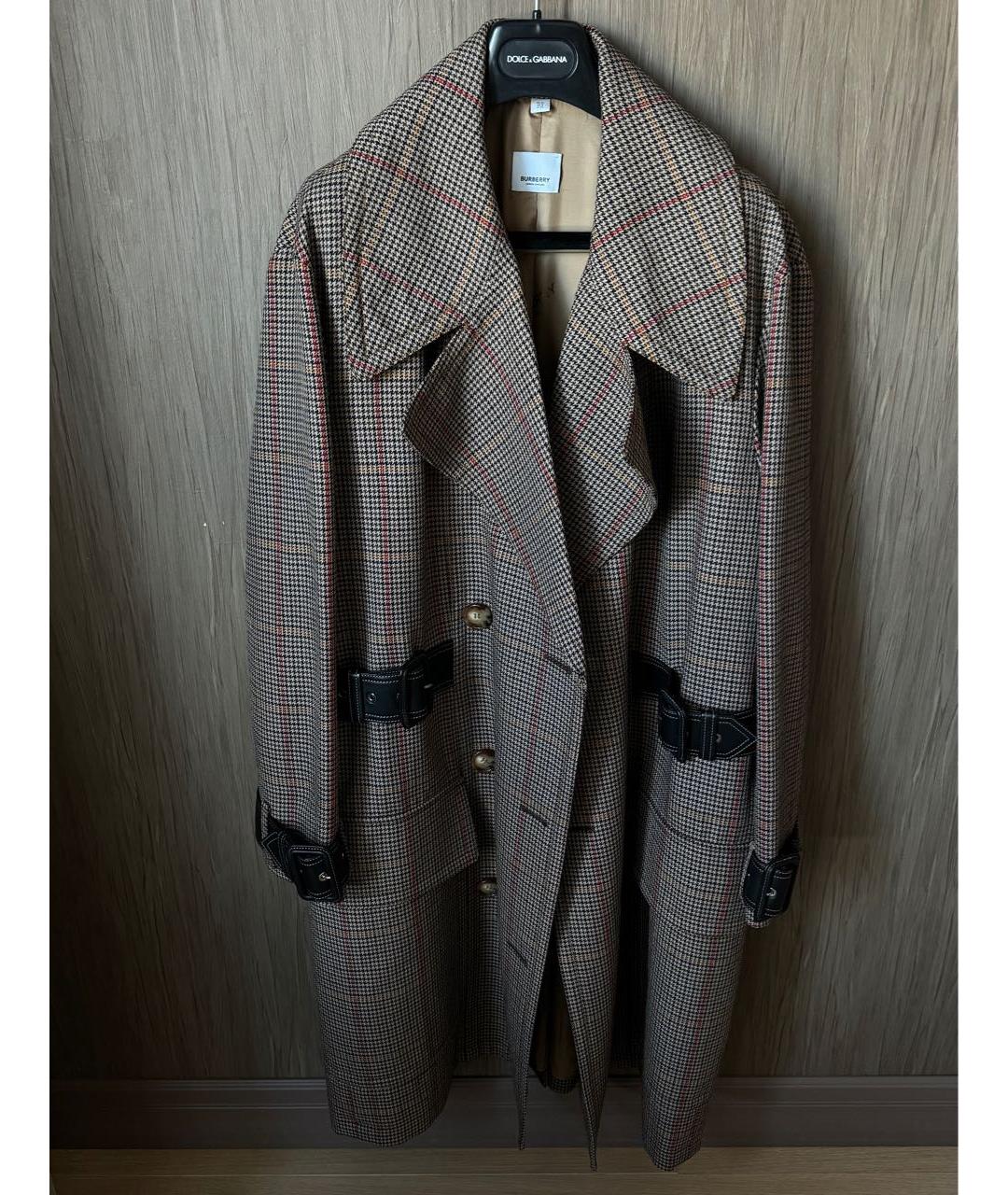 BURBERRY Коричневое шерстяное пальто, фото 6