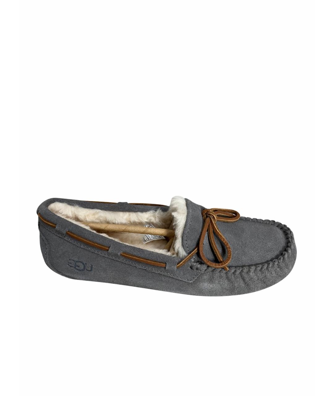 UGG AUSTRALIA Серые замшевые мокасины, фото 1
