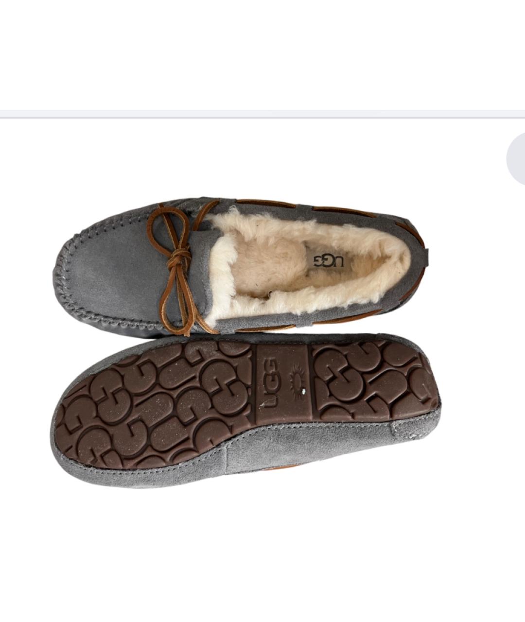 UGG AUSTRALIA Серые замшевые мокасины, фото 5