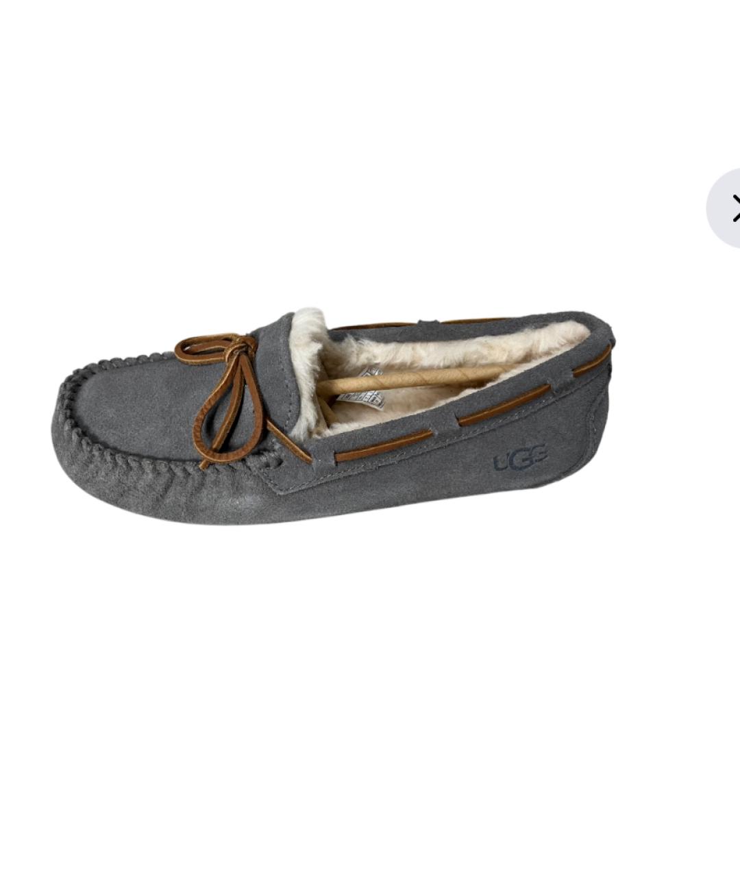 UGG AUSTRALIA Серые замшевые мокасины, фото 7