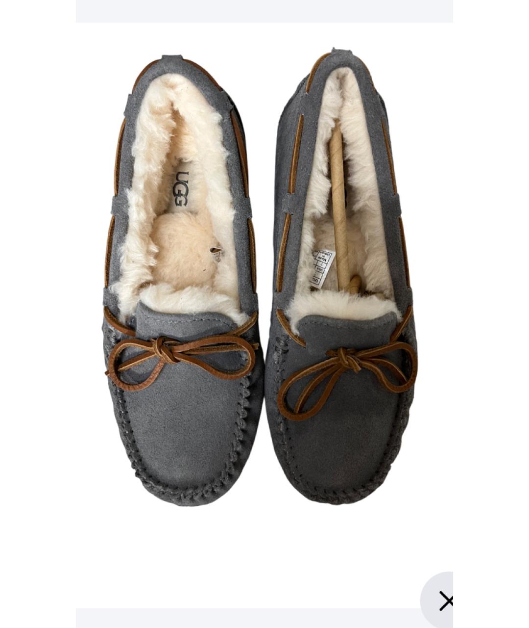 UGG AUSTRALIA Серые замшевые мокасины, фото 2