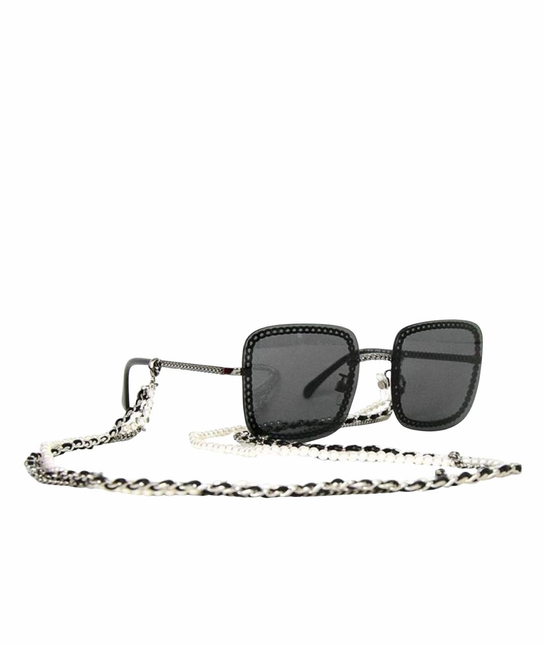 CHANEL Черные металлические солнцезащитные очки, фото 1