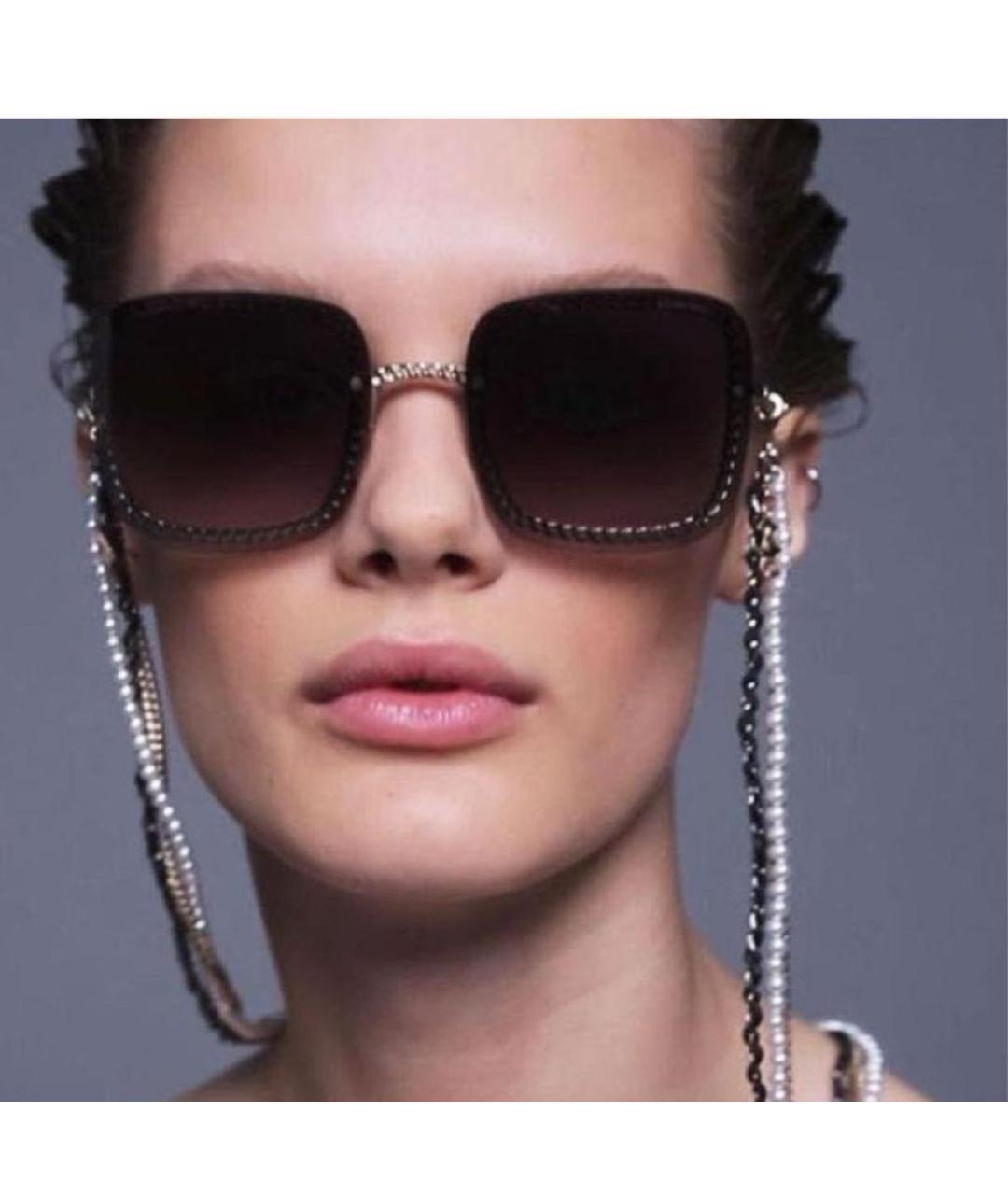 CHANEL Черные металлические солнцезащитные очки, фото 5
