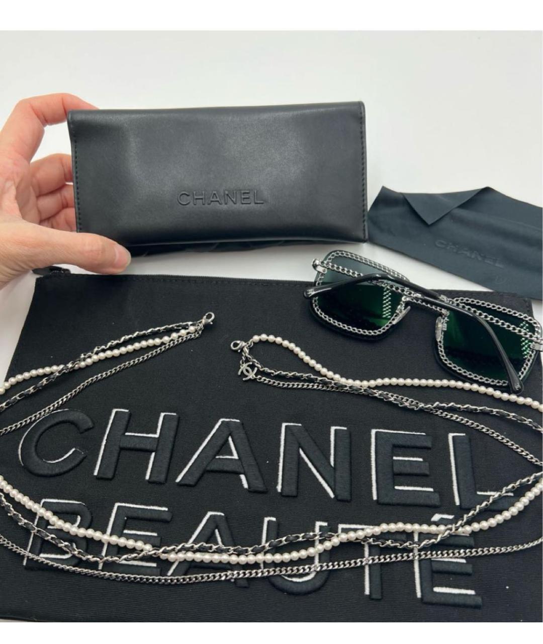 CHANEL Черные металлические солнцезащитные очки, фото 8