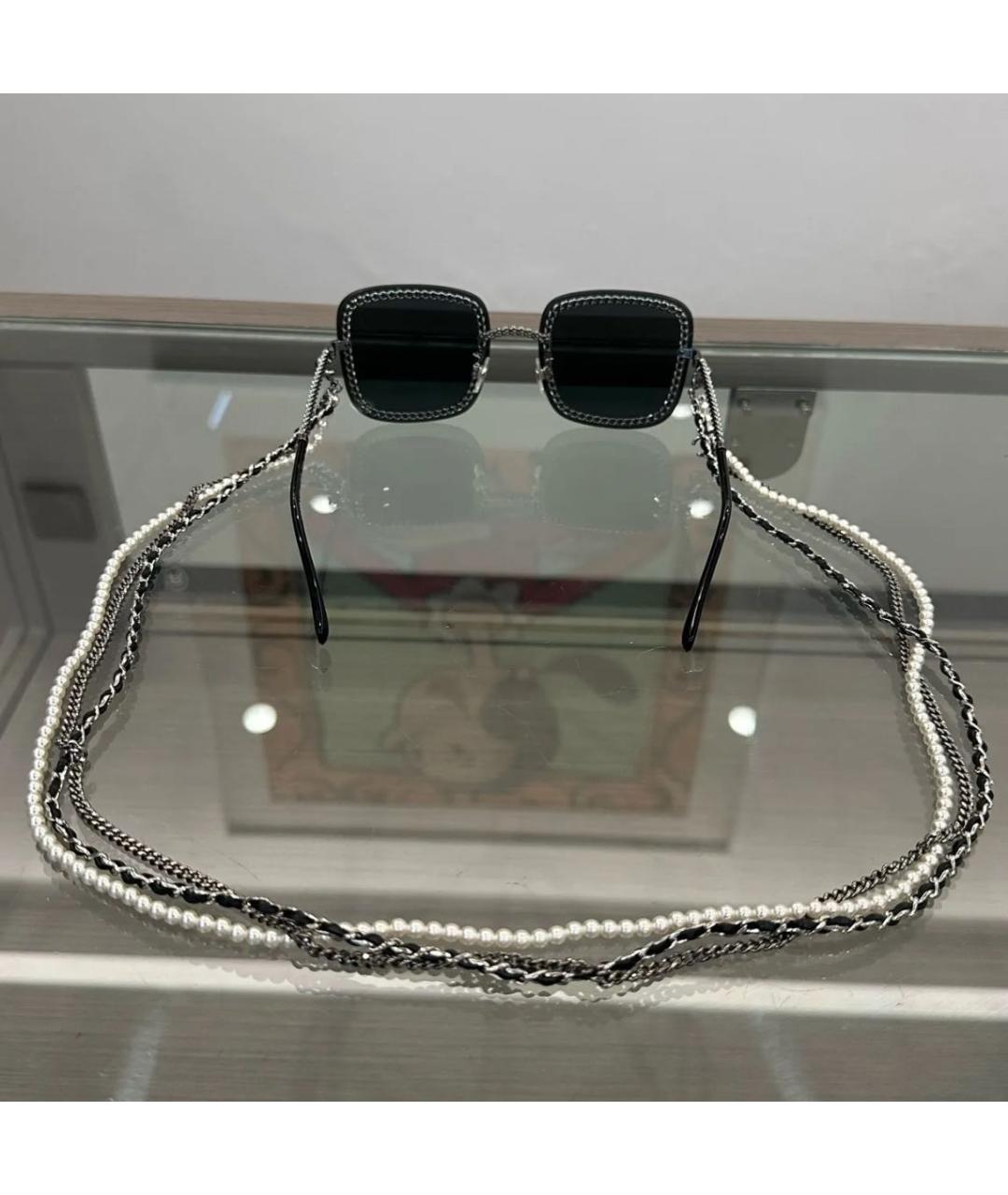 CHANEL Черные металлические солнцезащитные очки, фото 3