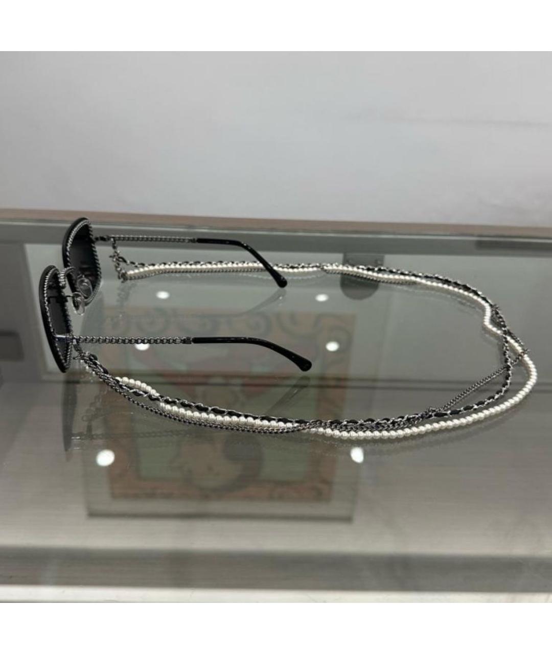 CHANEL Черные металлические солнцезащитные очки, фото 4