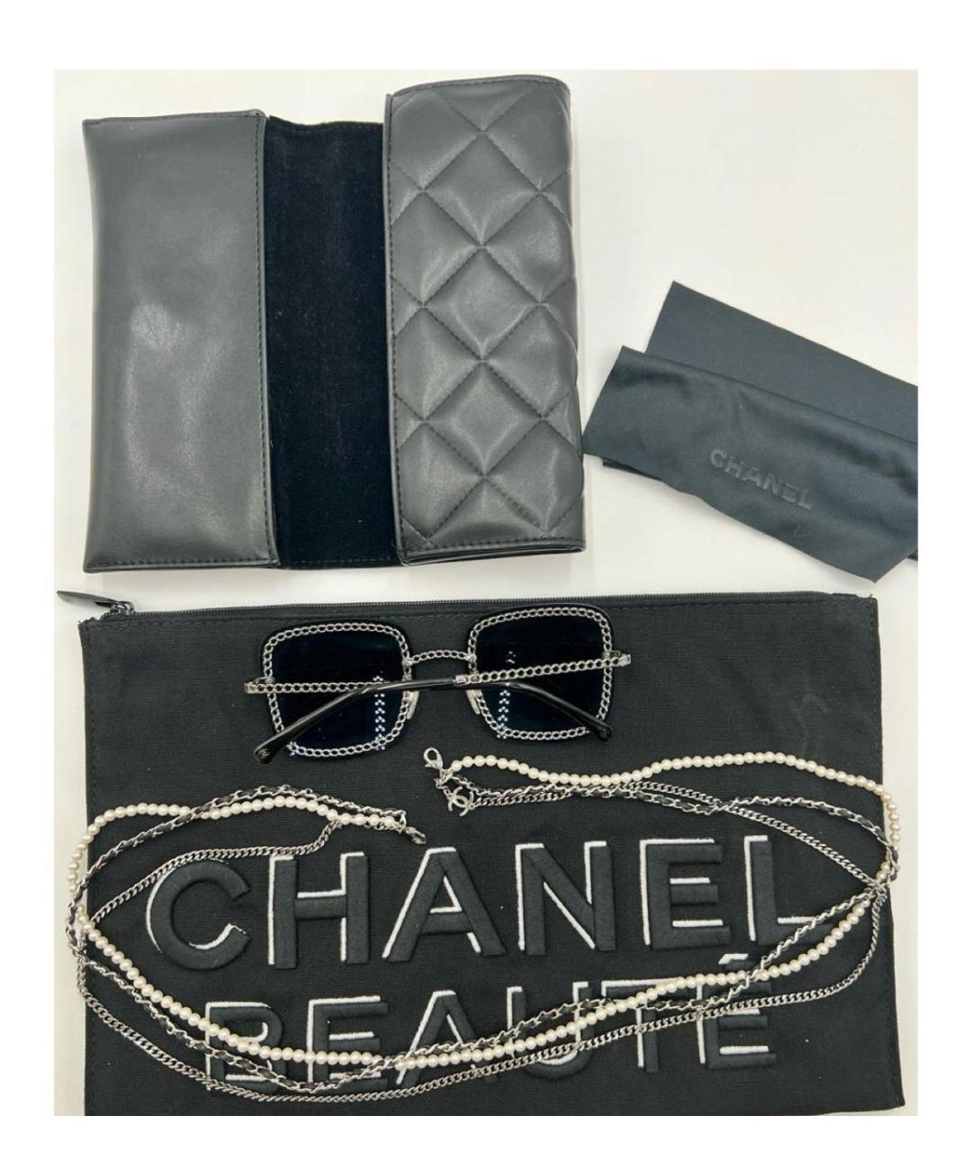 CHANEL Черные металлические солнцезащитные очки, фото 7