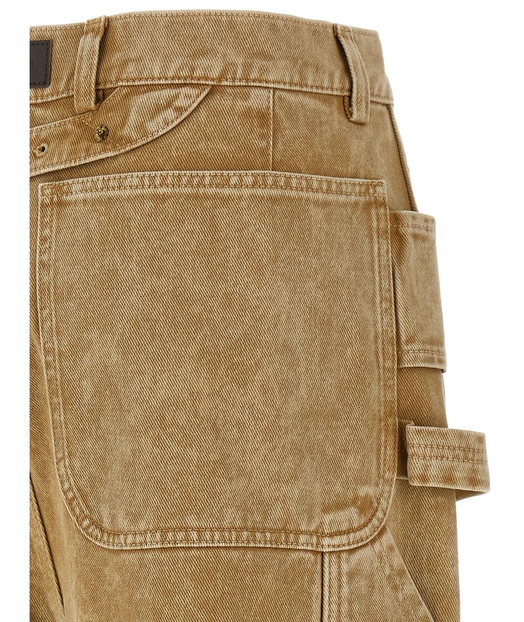 MOSCHINO Бежевые хлопковые прямые брюки, фото 4