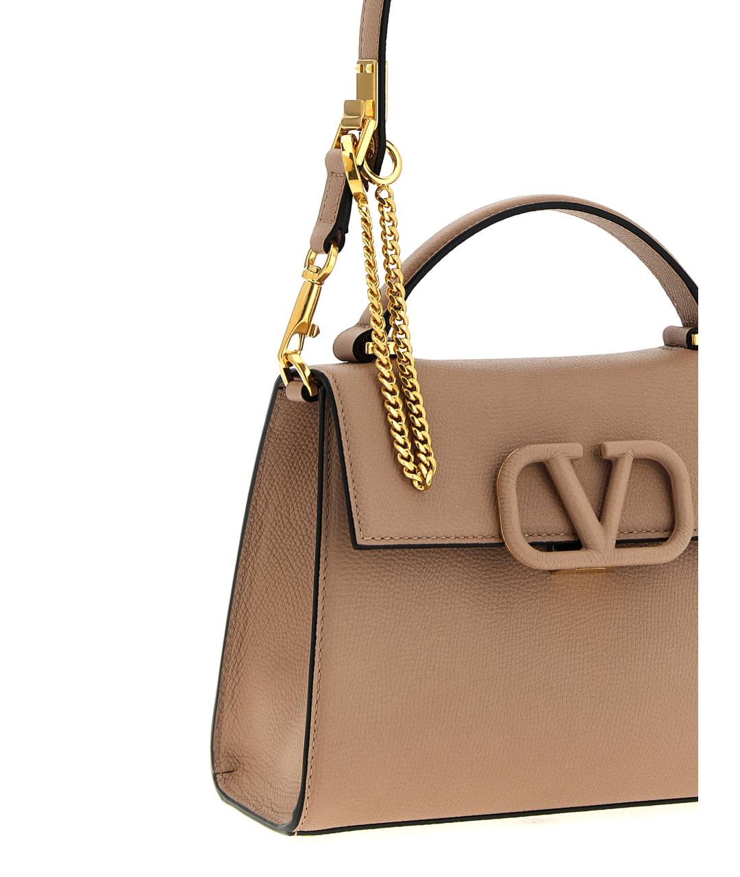 VALENTINO Розовая кожаная сумка тоут, фото 3