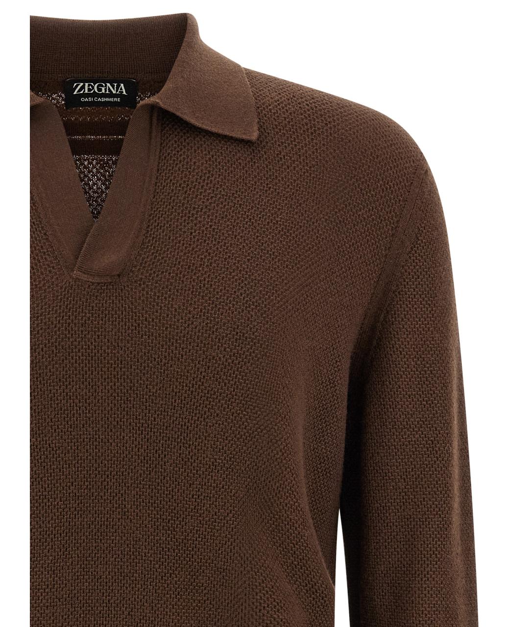 ZEGNA Коричневый кашемировый джемпер / свитер, фото 3