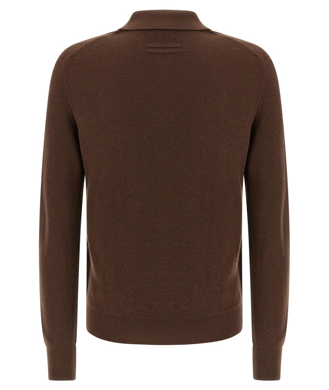 ZEGNA Коричневый кашемировый джемпер / свитер, фото 2