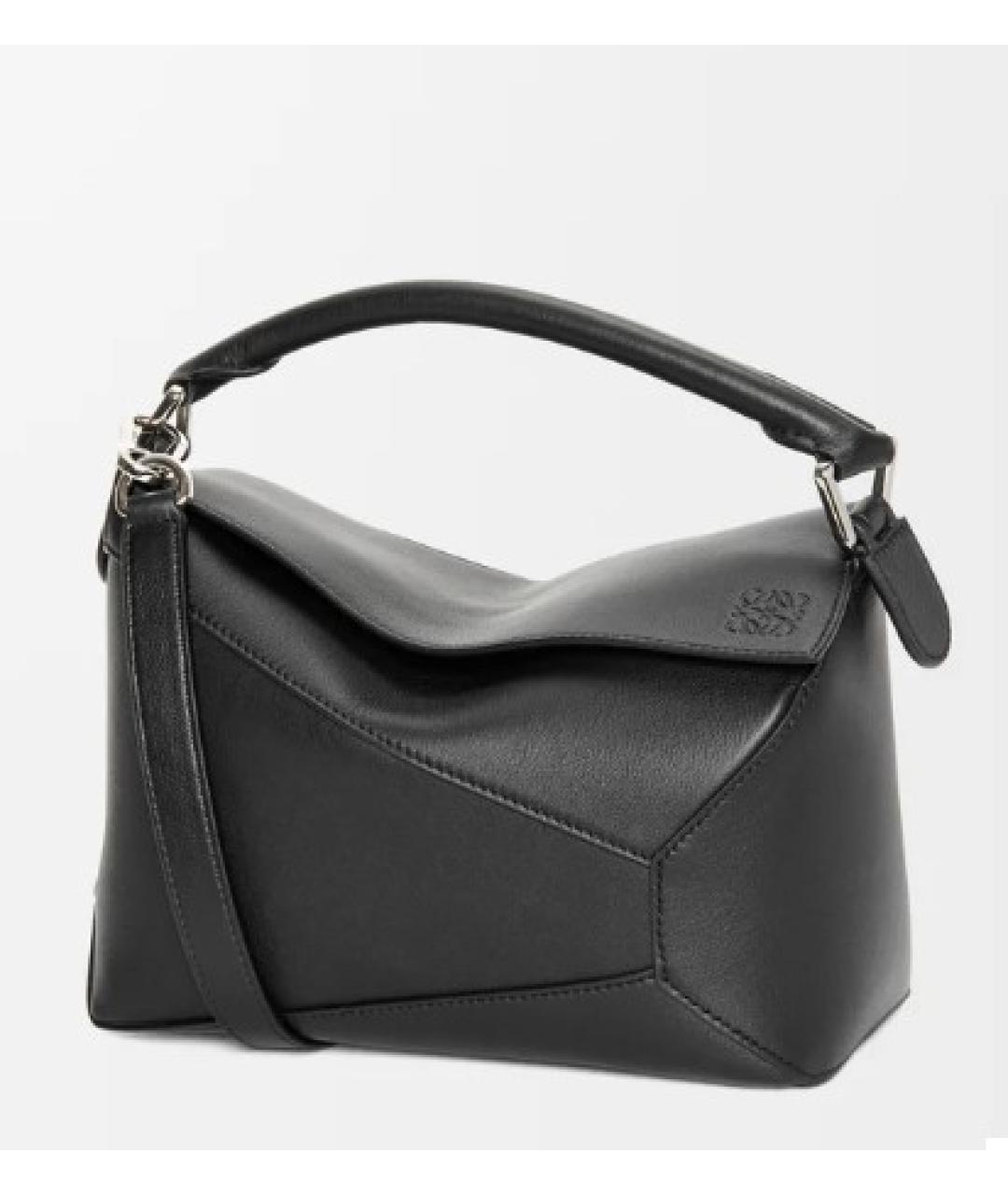 LOEWE Черная кожаная сумка с короткими ручками, фото 6