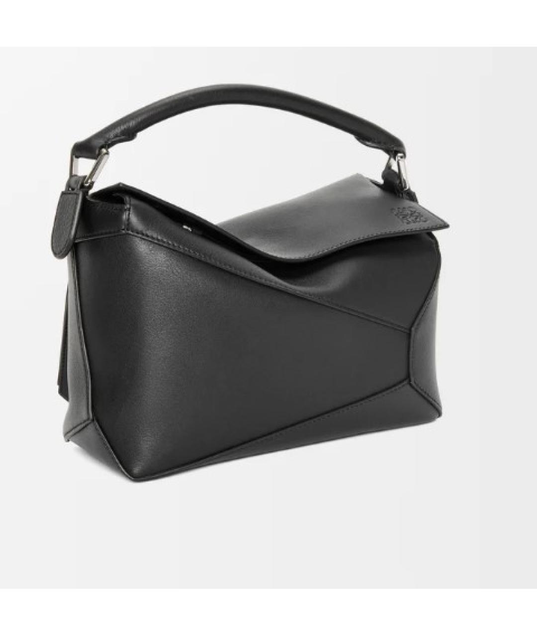 LOEWE Черная кожаная сумка с короткими ручками, фото 4