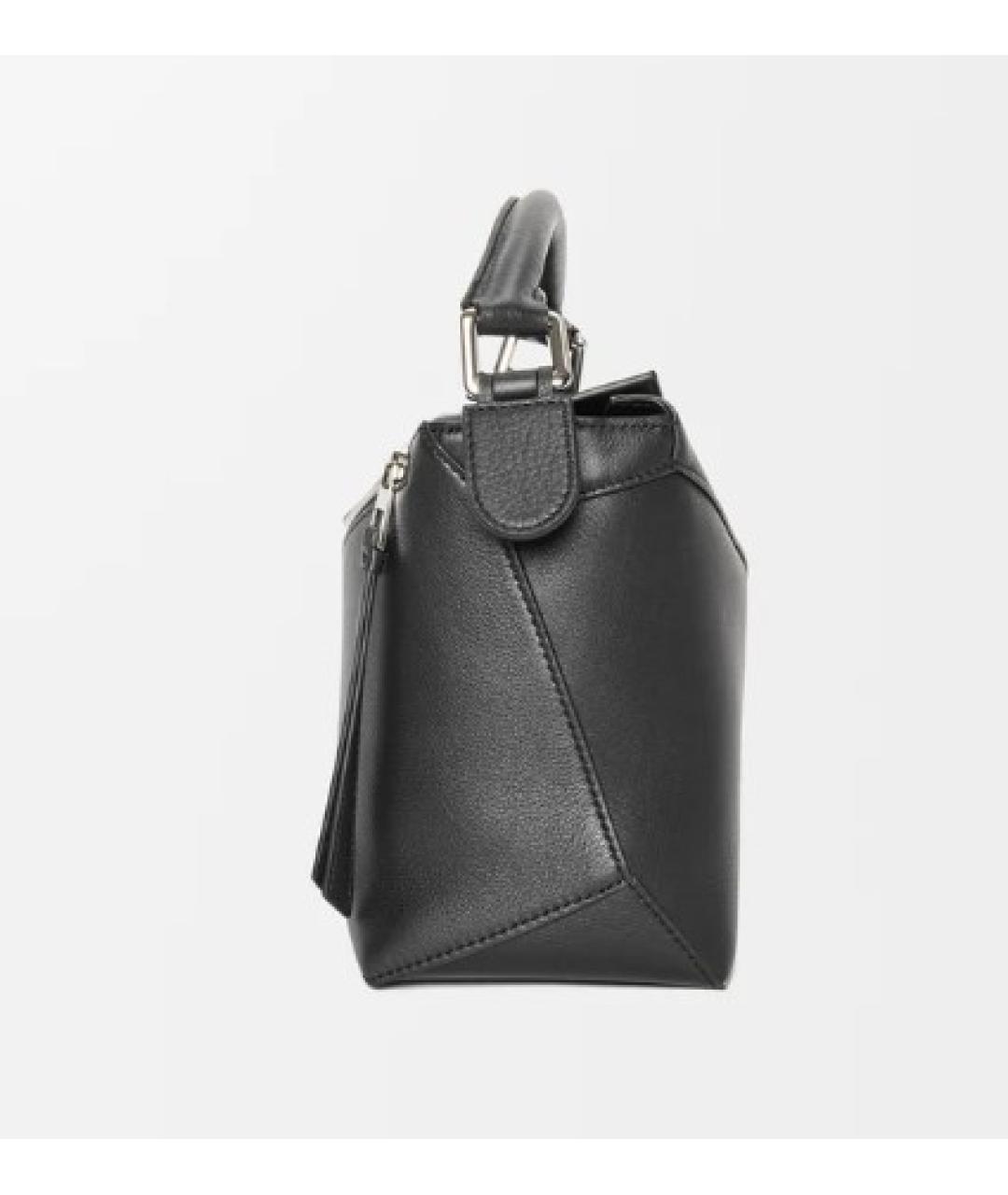 LOEWE Черная кожаная сумка с короткими ручками, фото 5