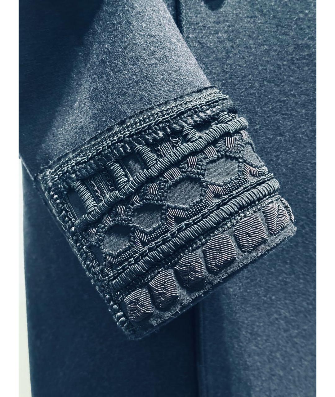 BALMAIN Темно-синее шерстяное пальто, фото 3