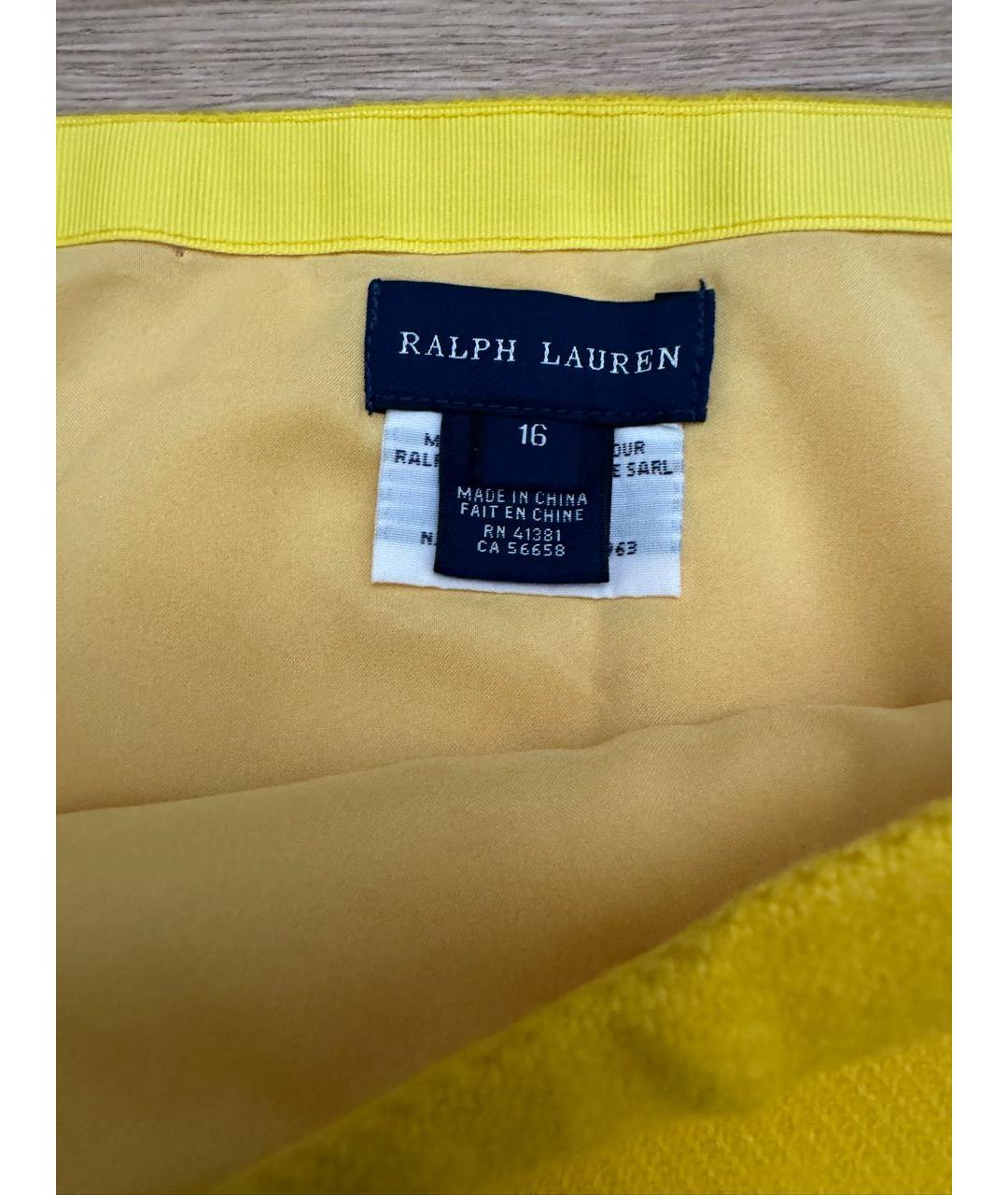 RALPH LAUREN Желтая юбка мини, фото 2