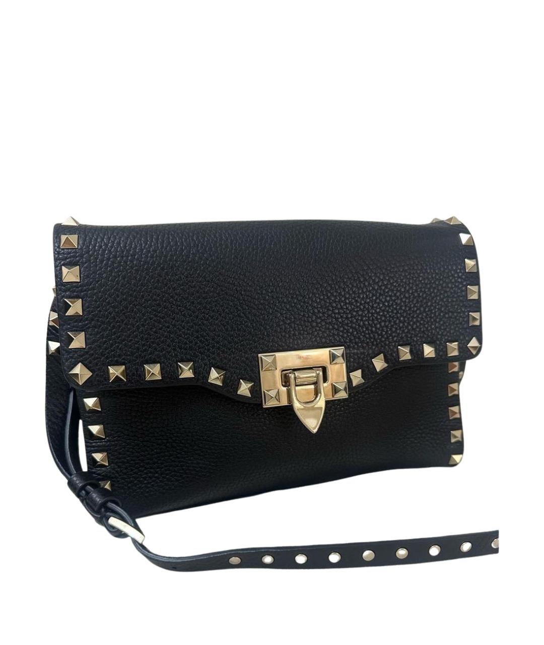 VALENTINO Черная кожаная сумка через плечо, фото 1