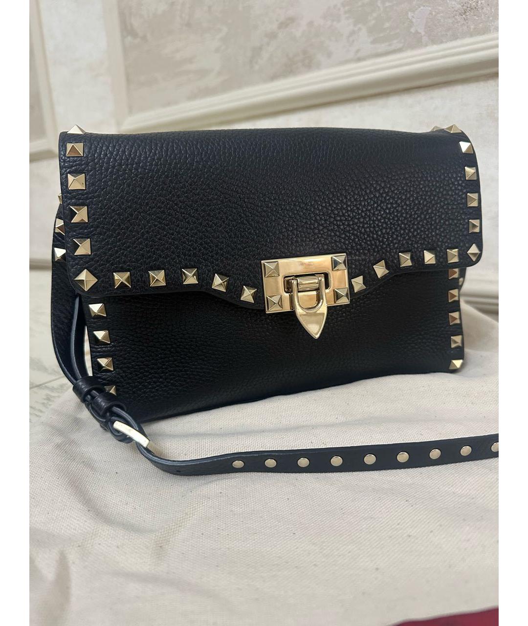 VALENTINO Черная кожаная сумка через плечо, фото 9