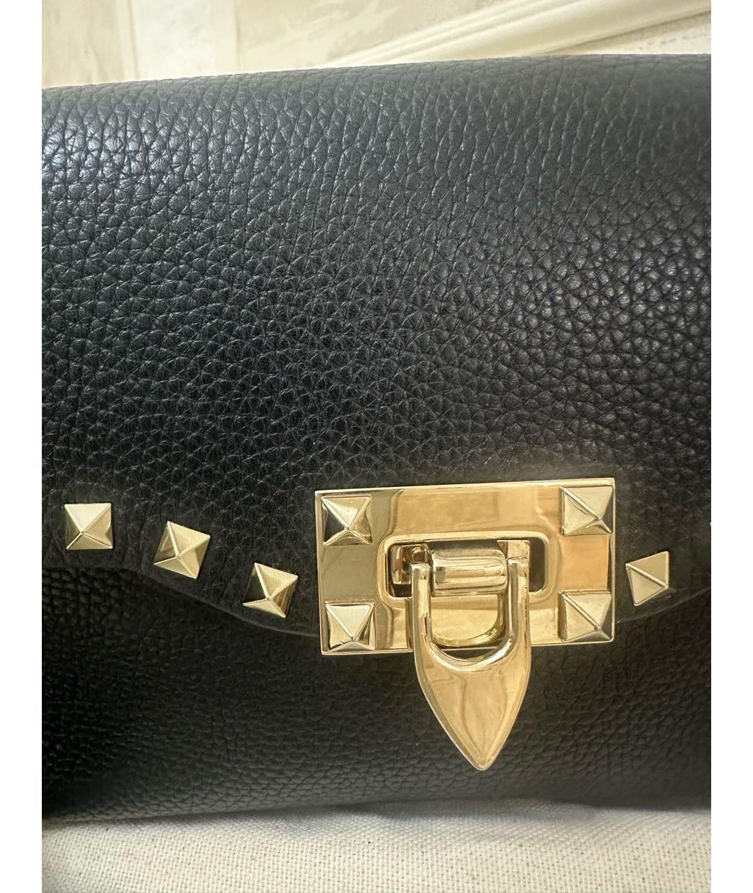 VALENTINO Черная кожаная сумка через плечо, фото 5