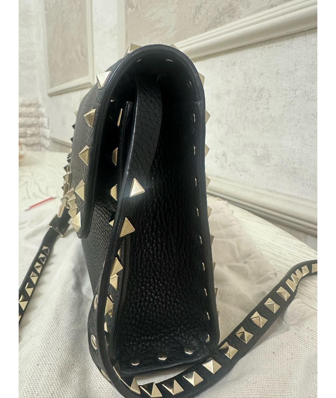 VALENTINO Черная кожаная сумка через плечо, фото 8