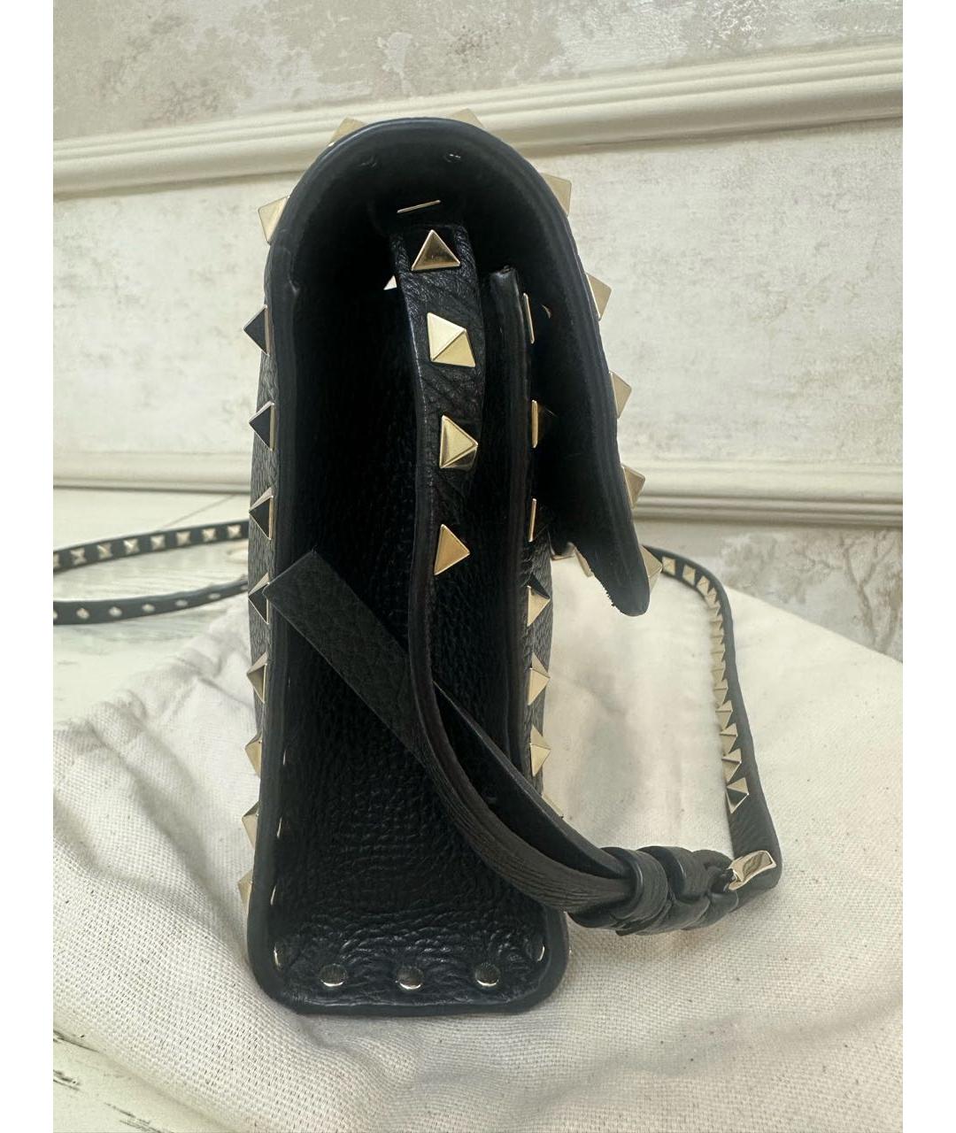 VALENTINO Черная кожаная сумка через плечо, фото 3